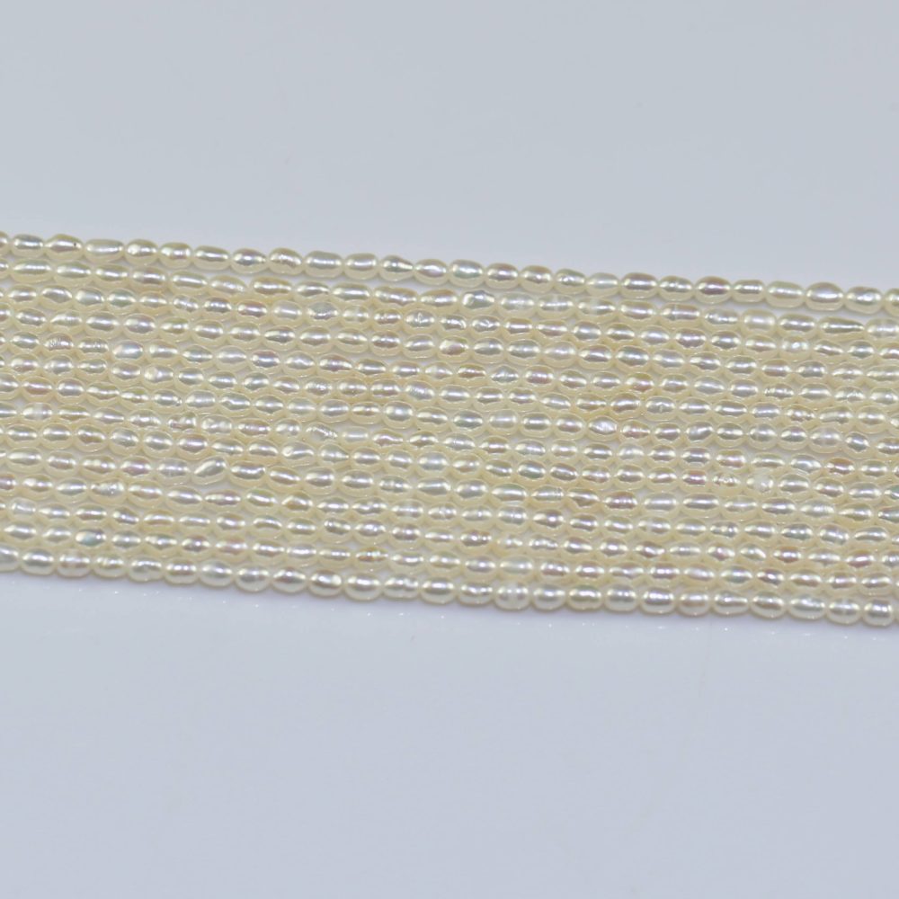 Natural pearl strand 2-3mm Tiny Small Size Rice Seed Shape pearl strand3